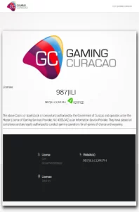 987Jili Licensed by Gaming Curaçao